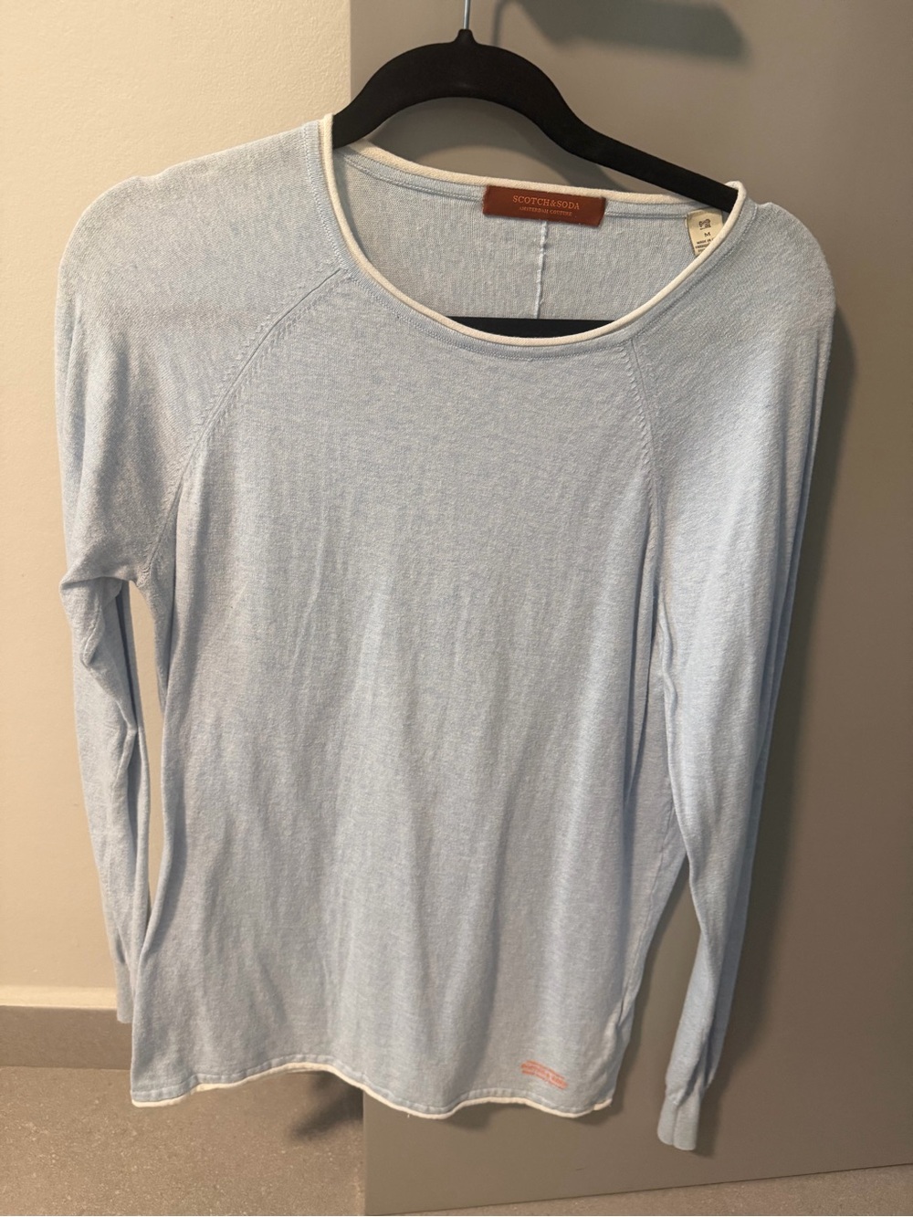 Scotch & Soda Light Blue Long Sleeve Crewneck Top Size M